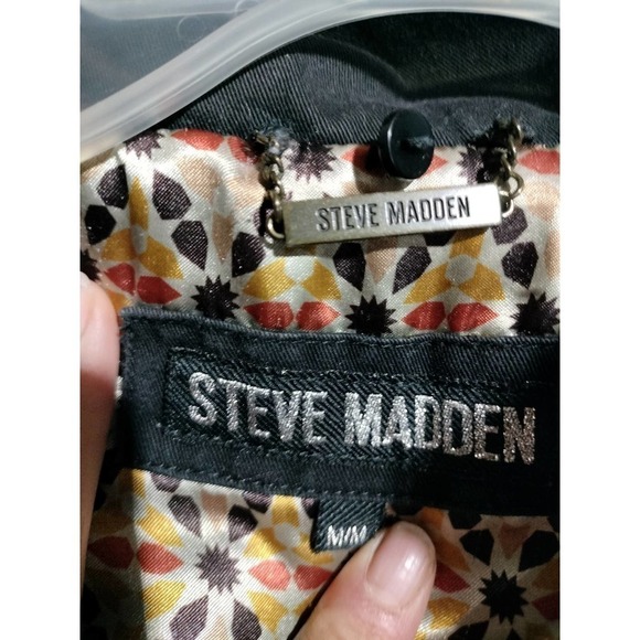 Steve Madden black utility coat with zippered hood lots of pockets woman medium - Picture 5 of 8